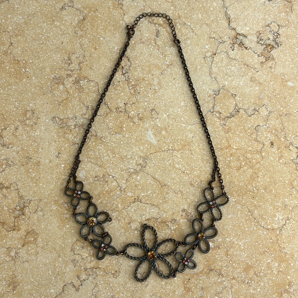 bling flower necklace
